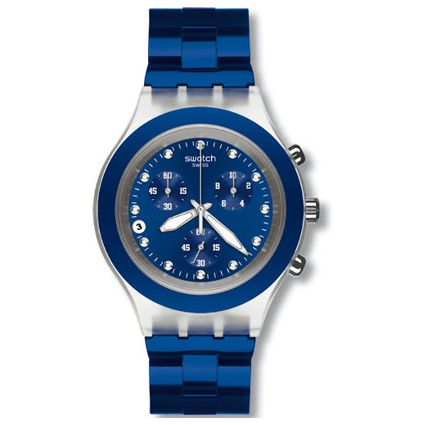  ساعة سواتج للجنسين SVCK4055G - عرض بعقارب, سوار من الالمنيوم - ازرق 