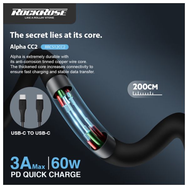 كيبل روك روز يو اس بي-سي الى يو اس بي-سي - RRCS12CC2 - 2 متر