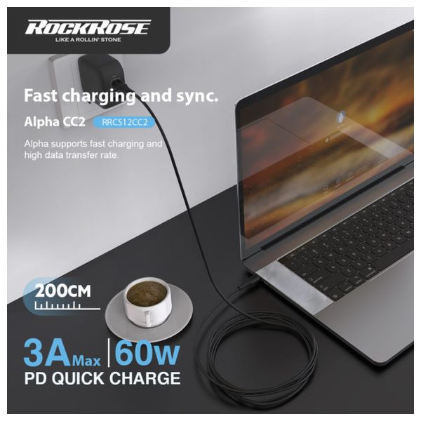 كيبل روك روز يو اس بي-سي الى يو اس بي-سي - RRCS12CC2 - 2 متر