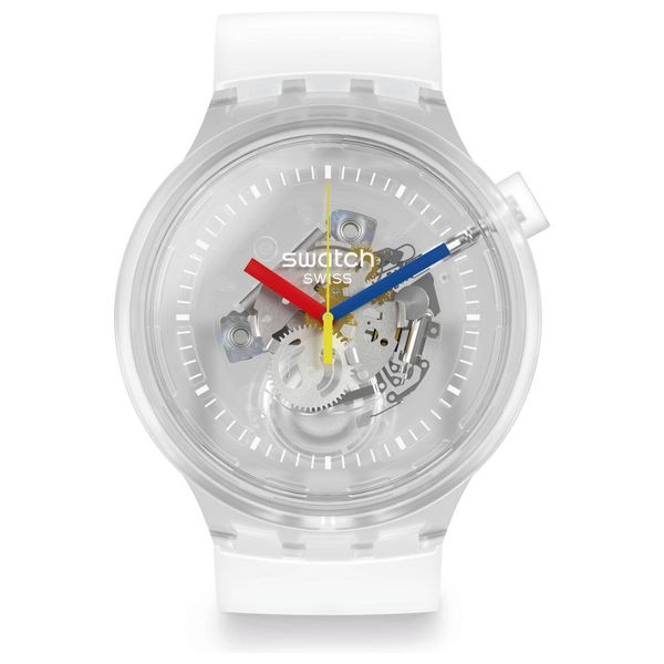  Swatch Watch SO27E100 For Unisex - Analog Display, Silicone Band - White 