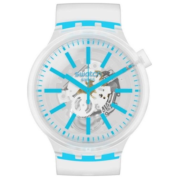  ساعة سواتج للجنسين SO27E105 - عرض بعقارب, سوار من السيليكون - زجاجي 