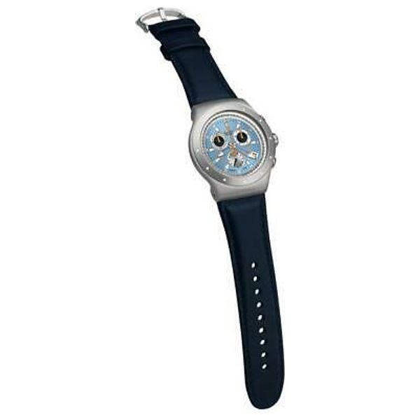  ساعة سواتج للرجال YOS421 - عرض بعقارب, سوار من ستانلس ستيل - ازرق 