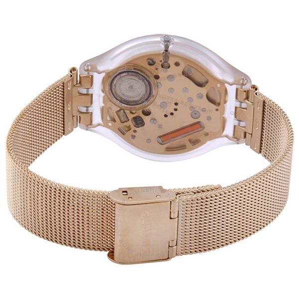  ساعة سواتج للنساء SVUK102M - عرض بعقارب, سوار من ميلانيز - زهري 