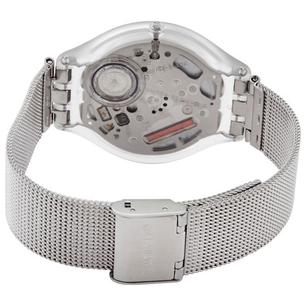  ساعة سواتج للنساء SVUK103M - عرض بعقارب, سوار من ستانلس ستيل - رمادي 