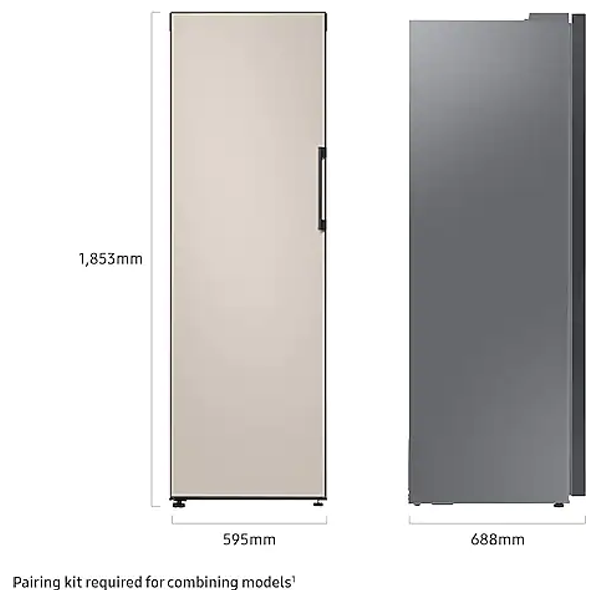 مجمدة سامسونج عمودية بيسبوك - 12 قدم - RZ32A74A539 - بيجي