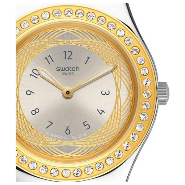  Swatch Watch YLS210G For Women - Analog Display, Stainless Steel Band - Gray 