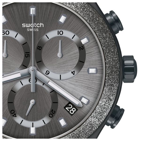  Swatch Watch YVM405G For Men - Analog Display, Stainless Steel Band - Gray 