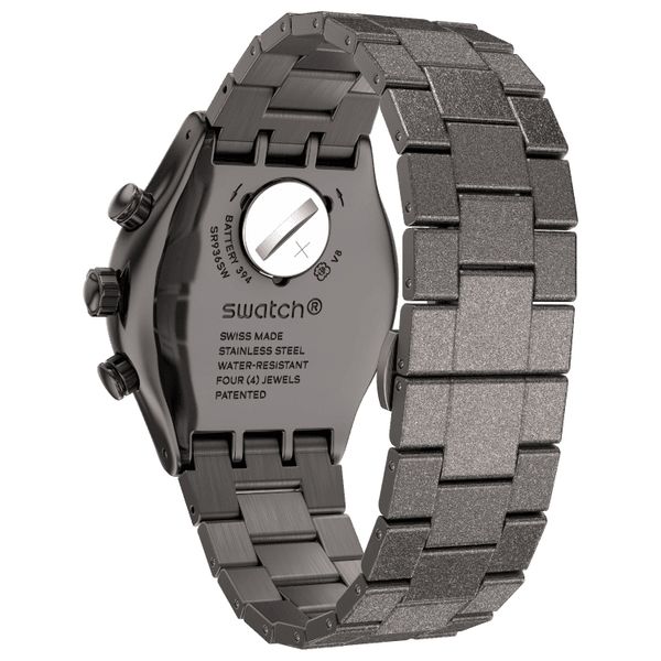  Swatch Watch YVM405G For Men - Analog Display, Stainless Steel Band - Gray 